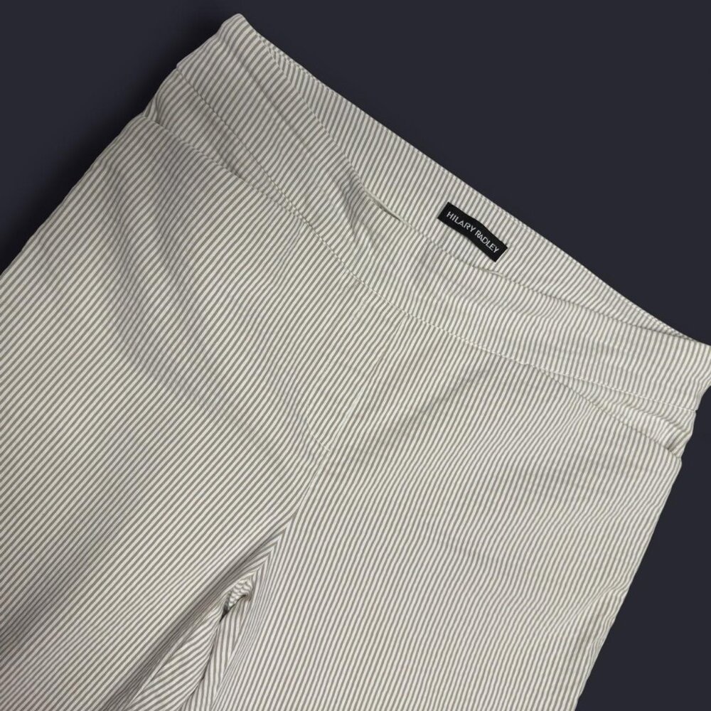 Hilary Radley Pull-On Ankle Pants Womens Size Large Color Off White Beige Casual